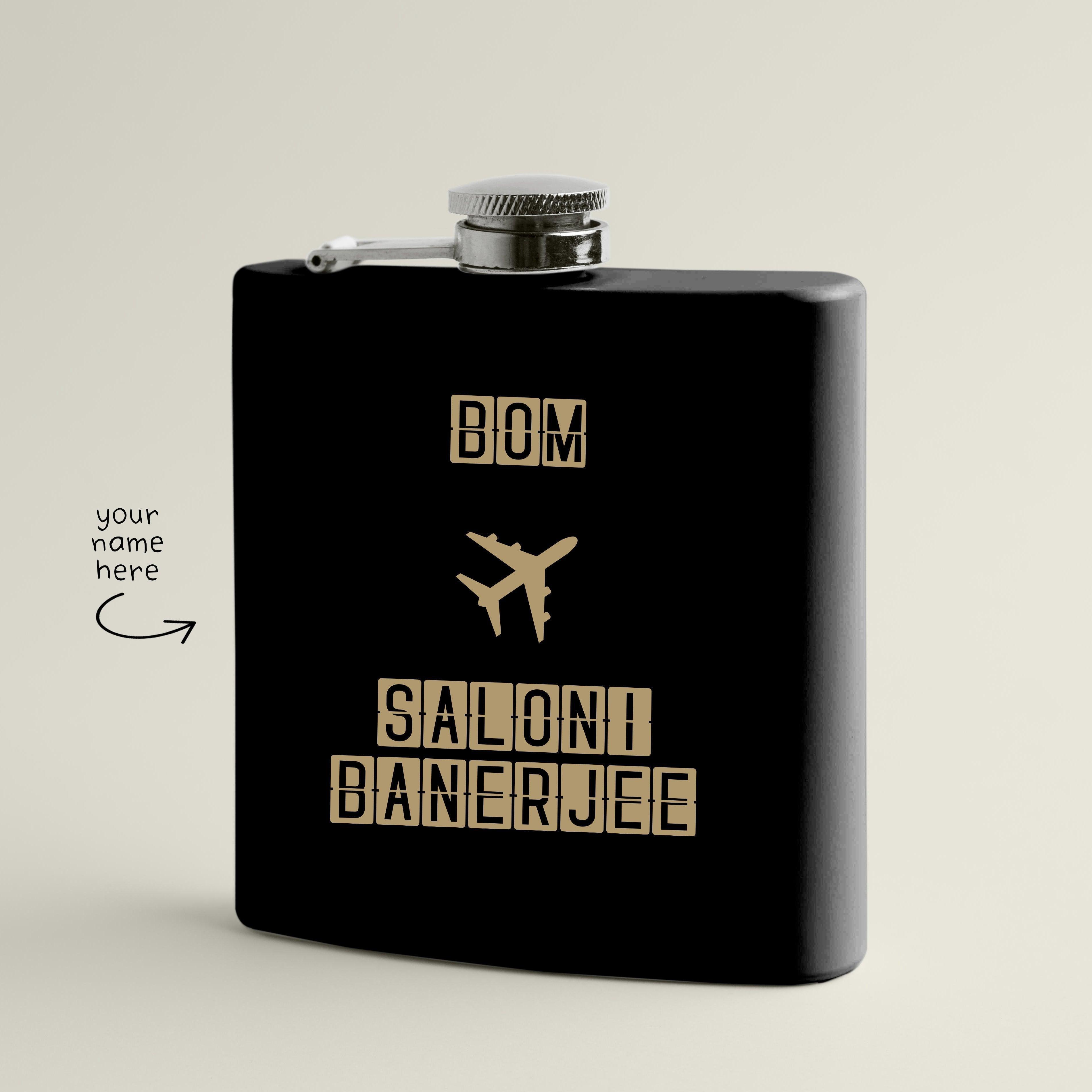 Personalized Favorite Airport Name Arty Hip Flask - Gift Lift