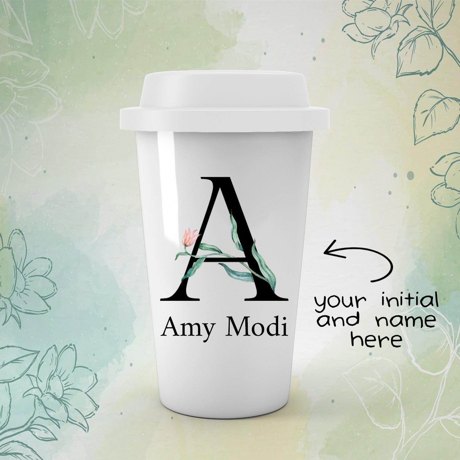 Personalized Floral Initial Name Tumbler - Gift Lift
