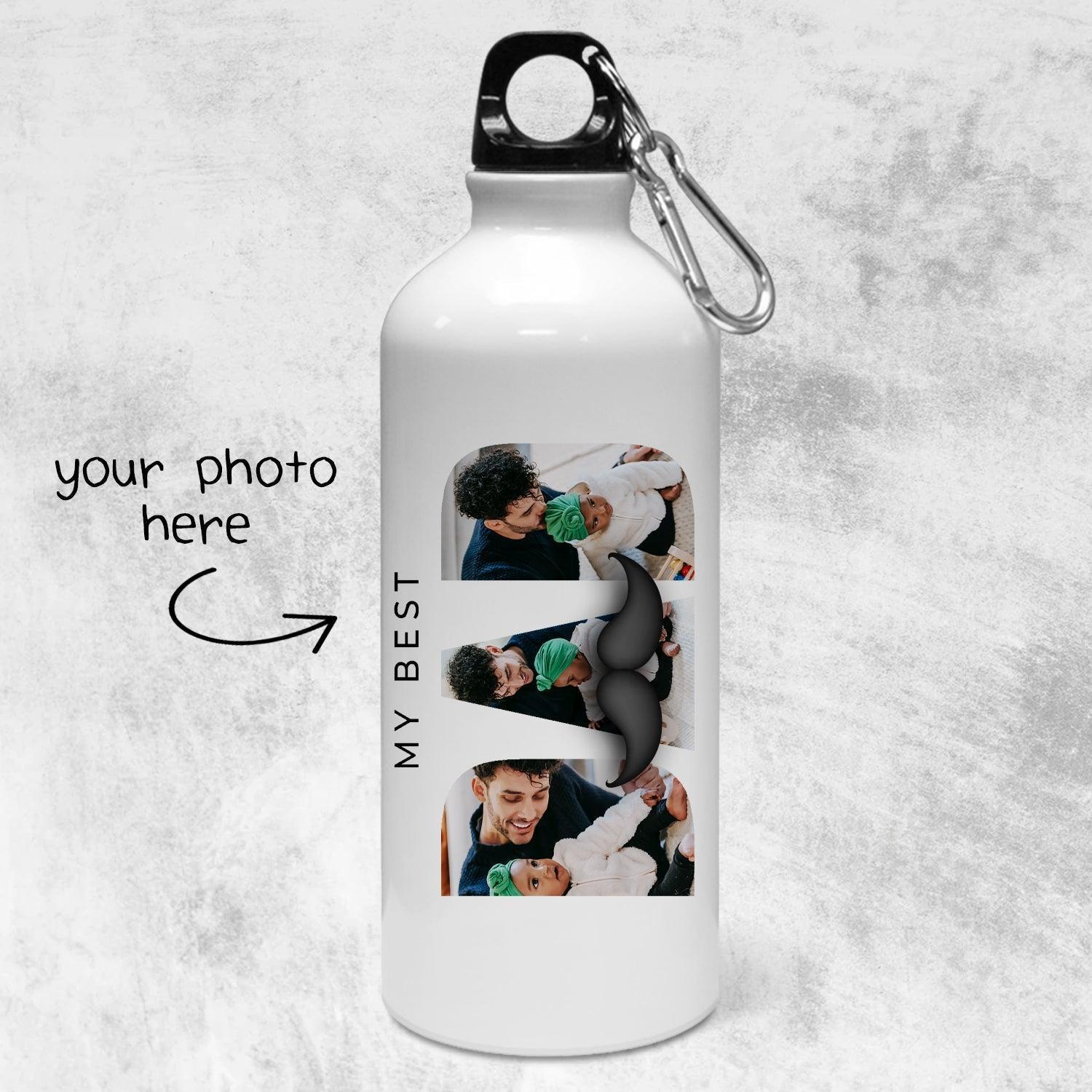 Personalized Gift for Father - Dad Photo Art - Water Bottle - Gift Lift