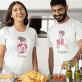 Personalized LOVE Couple T-Shirt - Set of 2 - 100% Cotton - White - Gift Lift