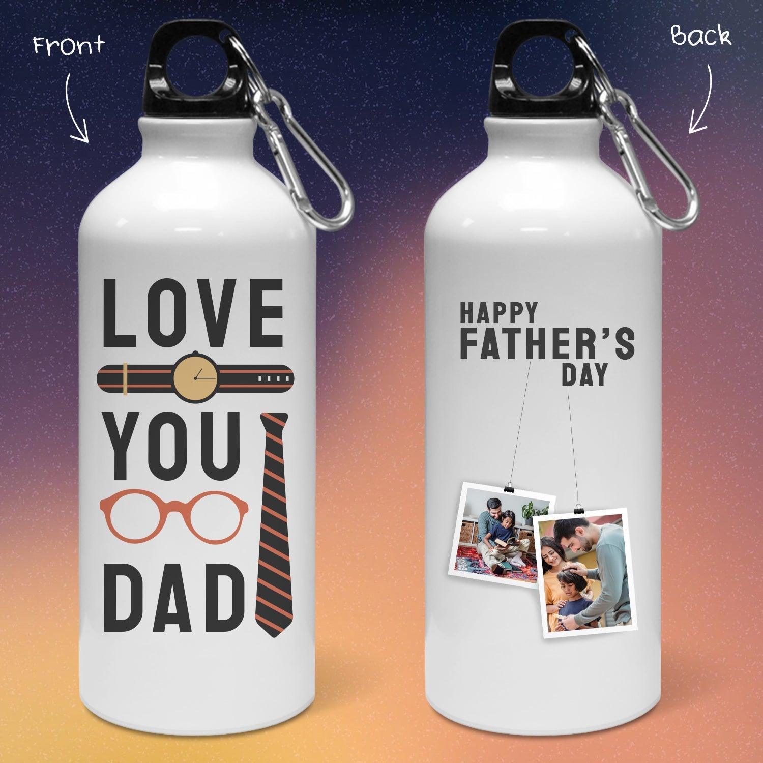 Personalized Love You Dad Art Water Bottle - Gift Lift