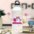 Personalized Metal Bottle For Kids - Unicorn Ghost With Name & Initial - Gift Lift