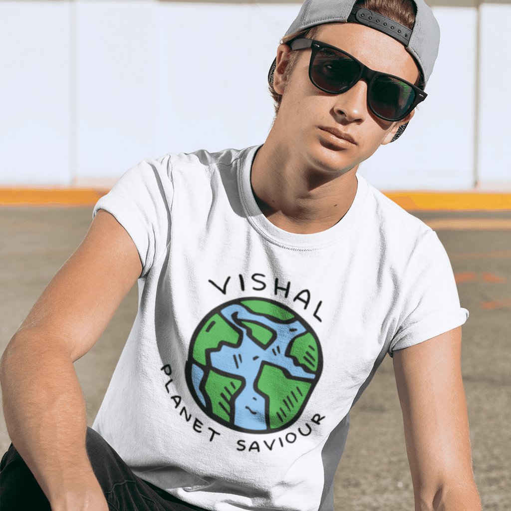 Personalized Name Planet Saviour Art Unisex Round Neck Tshirt - Gift Lift