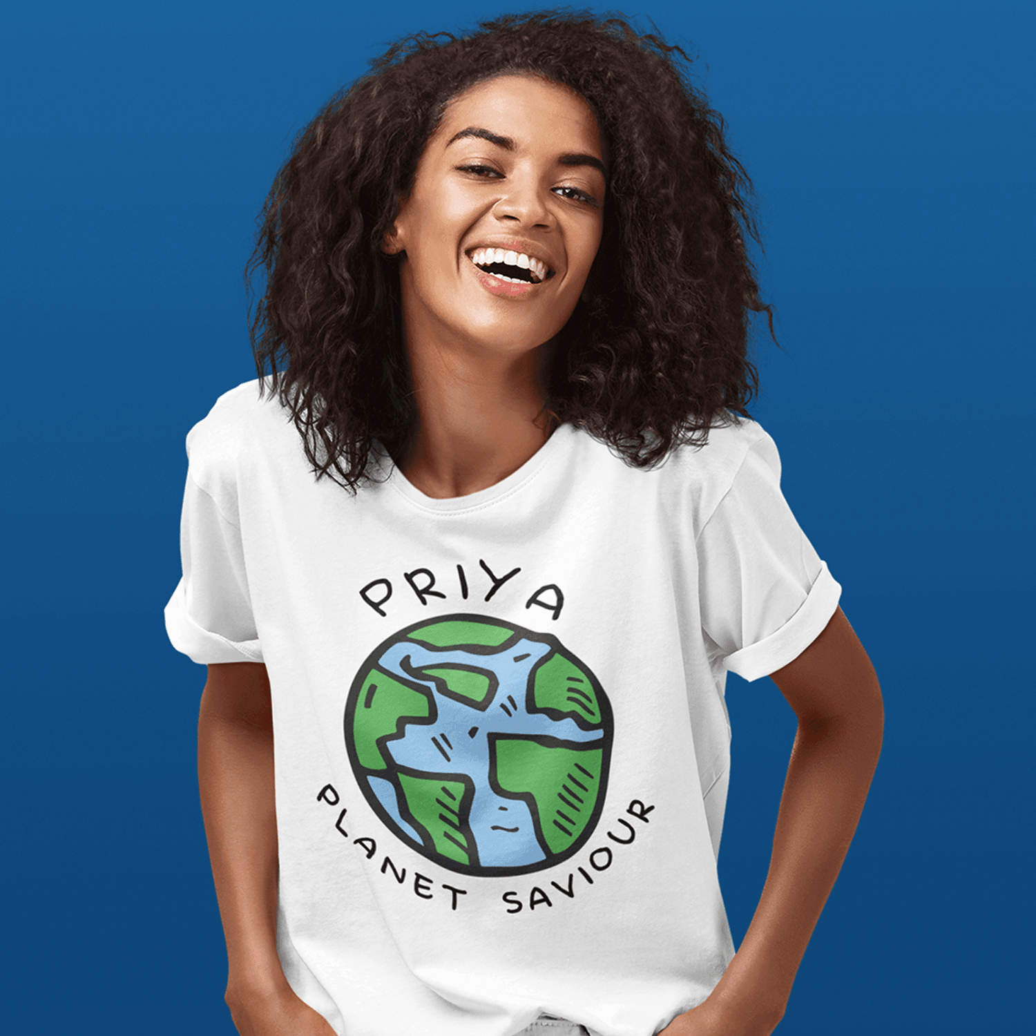 Personalized Name Planet Saviour Art Unisex Round Neck Tshirt - Gift Lift