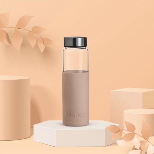 Personalized Pastel Borosilicate Glass Bottle with Silicone - Gift Lift