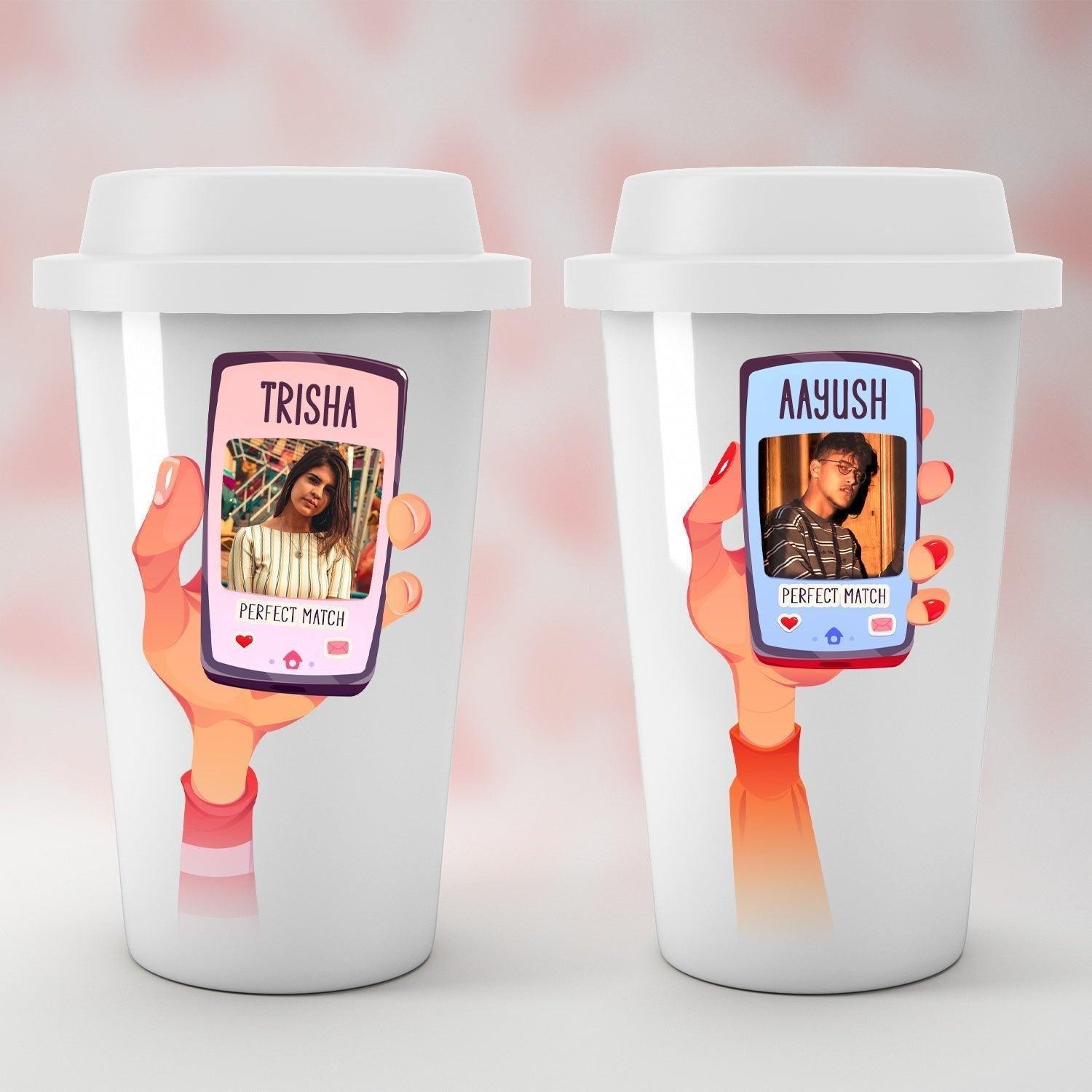 Personalized Perfect Match Romantic Couple Tumbler - Set of 2 - Gift Lift