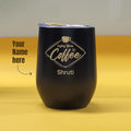 Personalized Premium Steel Glass With enjoy your coffee design on it - Engraved - Gift Lift