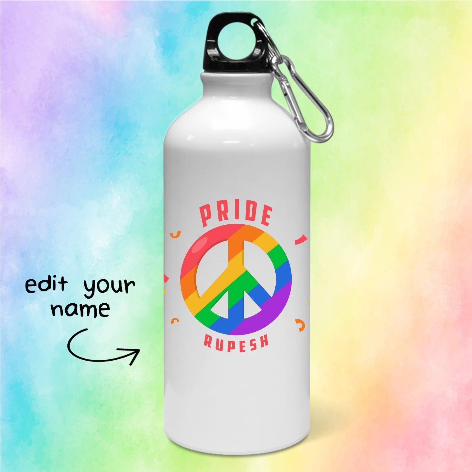 Personalized Pride & Peace Art Water Bottle - Gift Lift