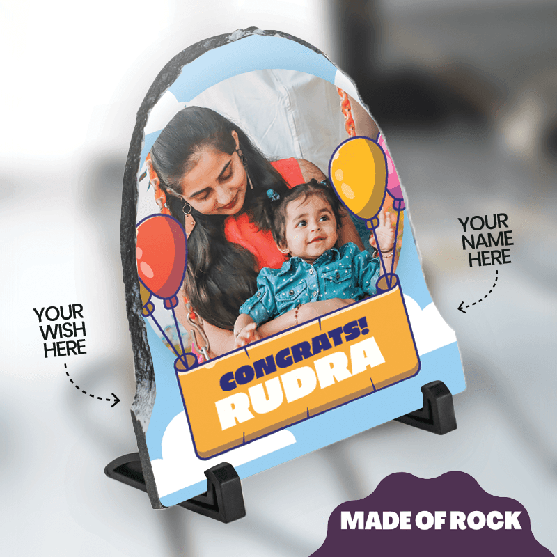 Personalized Rock Slate Photo Frame | Wishes for Kids - Gift Lift