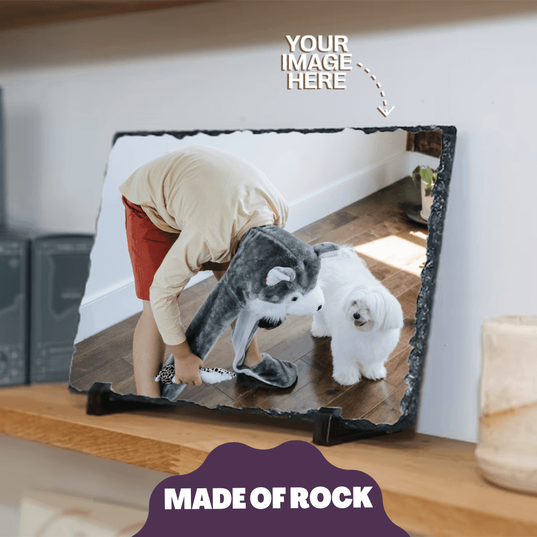 Personalized Rock Slate Rectangular Photo Frame | with Your Image - Gift Lift