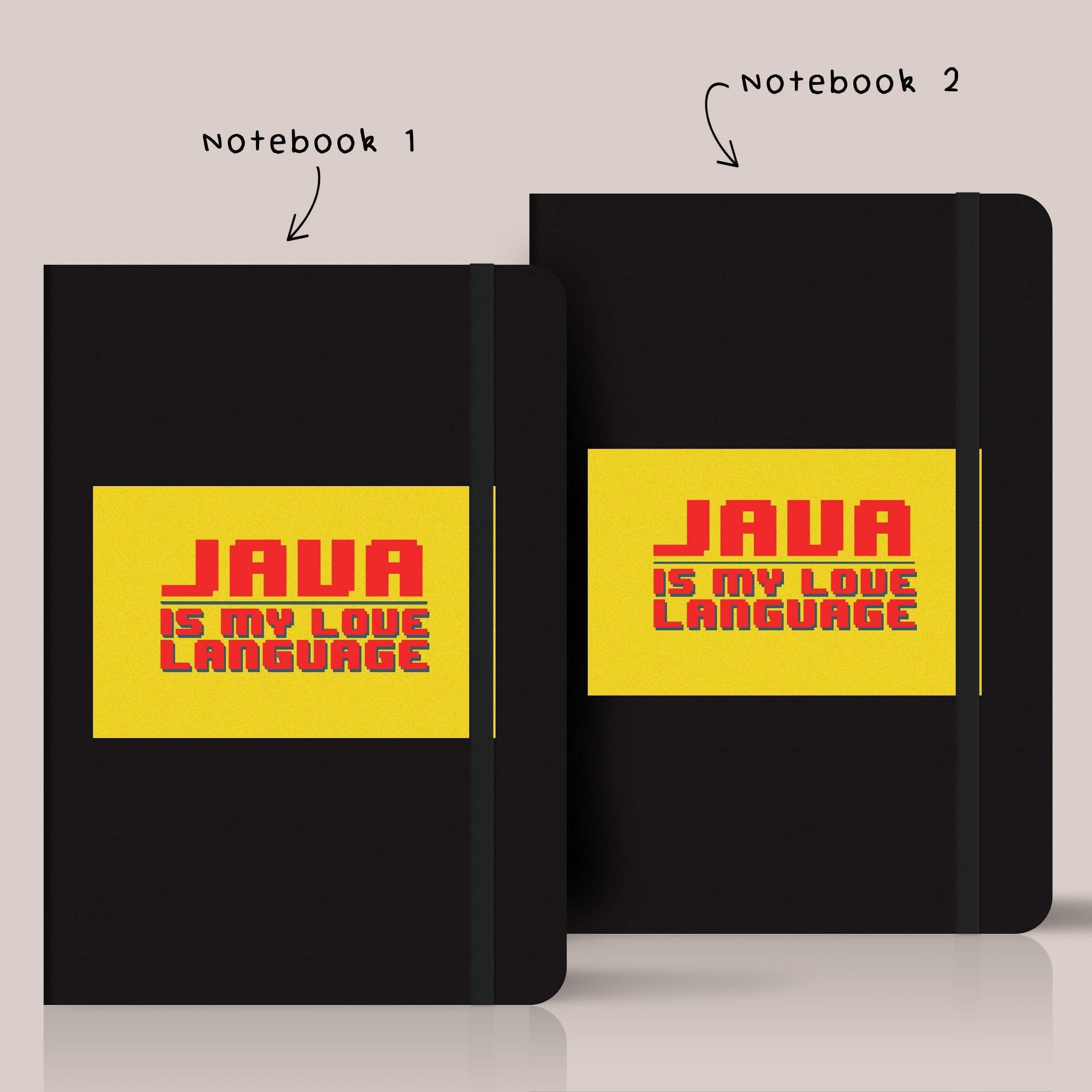 Personalized set of 2 Notebook for Engineers - JAVA is my love language - Gift Lift
