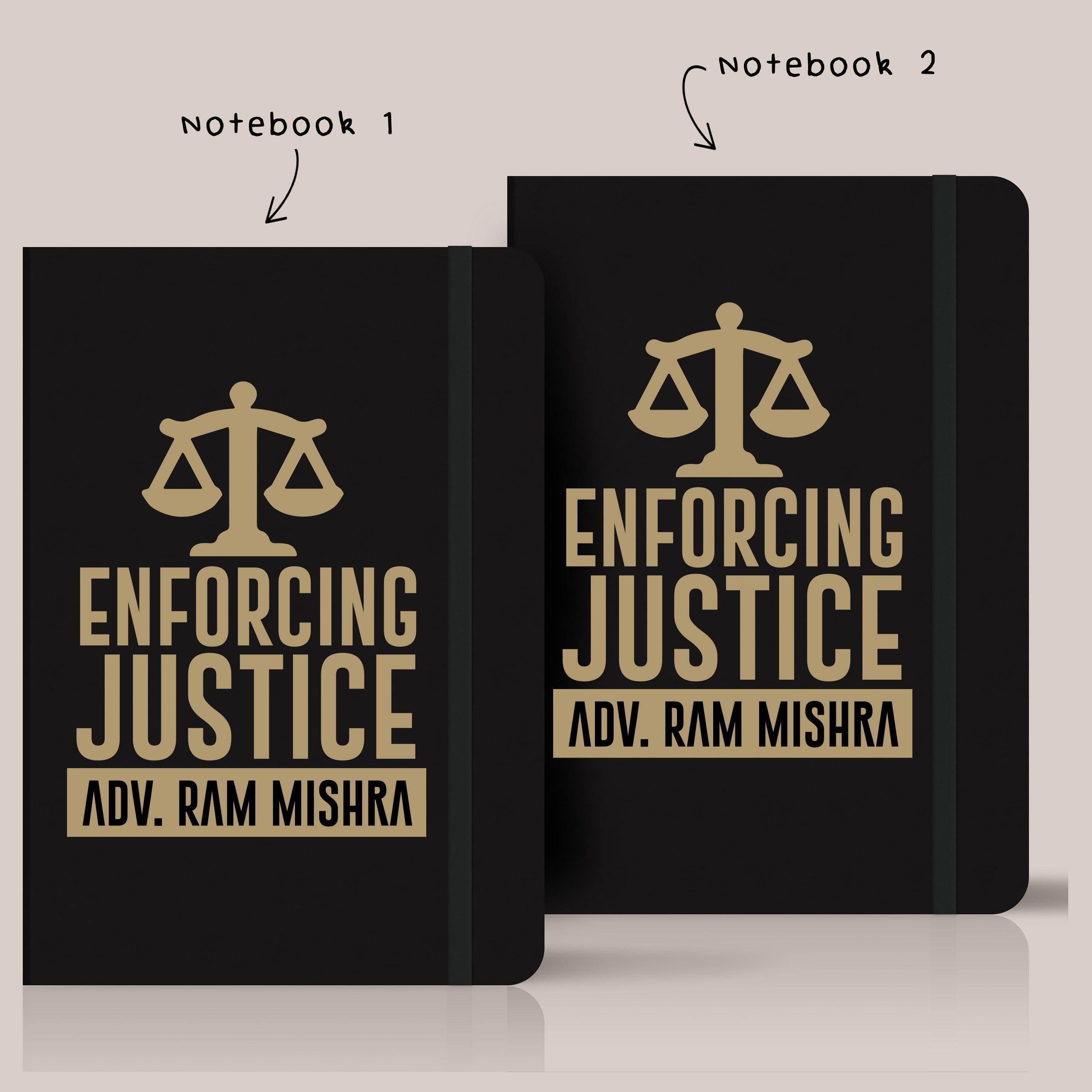 Personalized set of 2 Notebooks for Advocates - Enforcing Justice - Gift Lift
