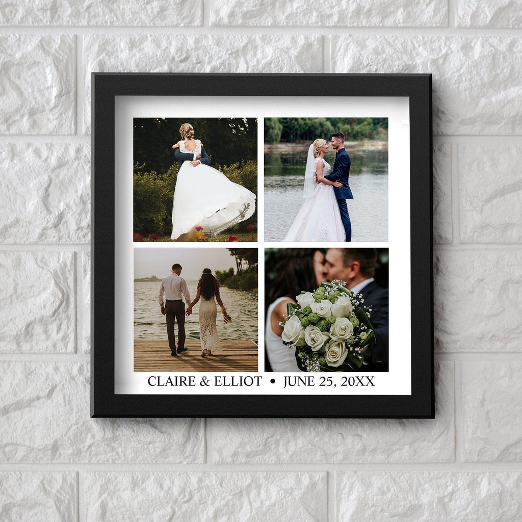Personalized Square Collage Wedding Photo & Text Frame for Him/Her | Gift For Him/Her - Gift Lift