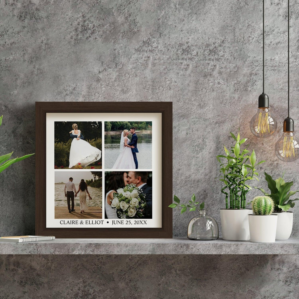 Personalized Square Collage Wedding Photo & Text Frame for Him/Her | Gift For Him/Her - Gift Lift