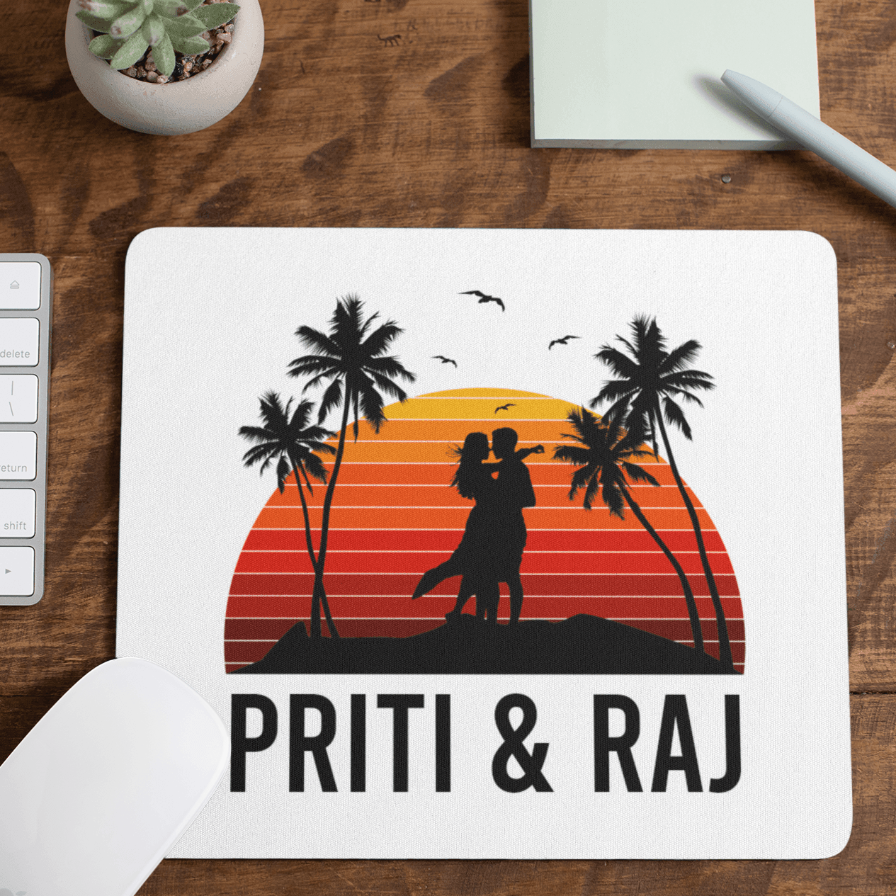 Personalized Sunset Couple Name Mousepad - Gift Lift
