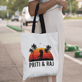 Personalized Sunset Couple Name Tote Bag - Gift Lift