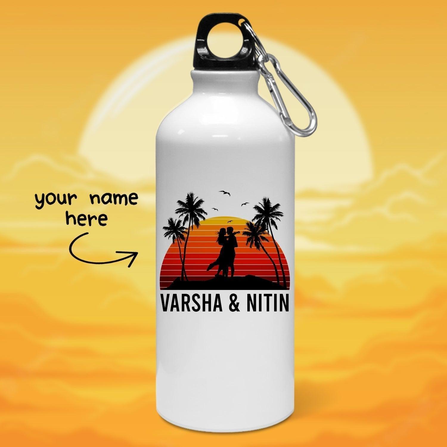 Personalized Sunset Couple Name Water Bottle - Gift Lift