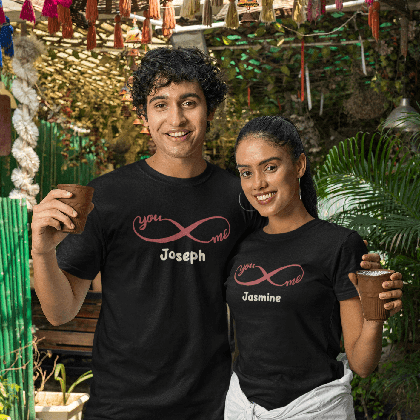 Personalized T-shirt for Couples Set of 2 | Infinite Love Icon | For Wedding Season - Gift Lift