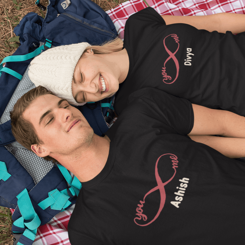Personalized T-shirt for Couples Set of 2 | Infinite Love Icon | For Wedding Season - Gift Lift