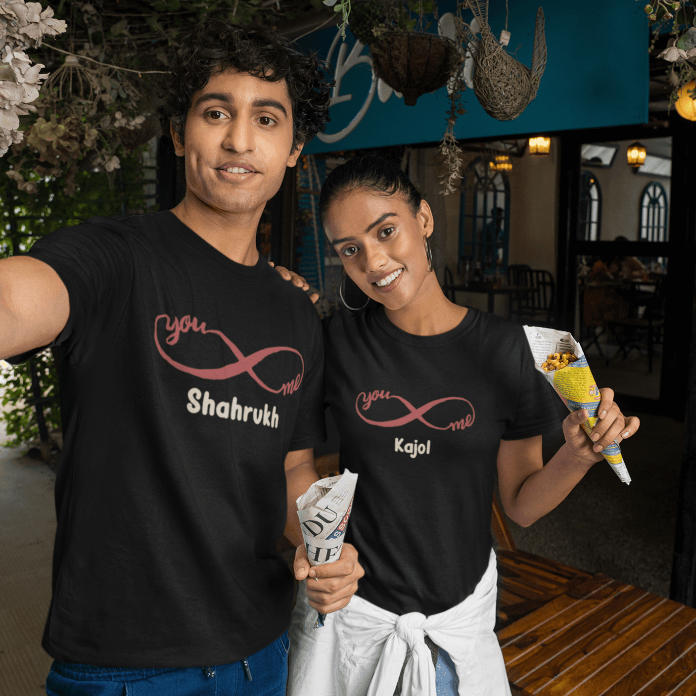 Personalized T-shirt for Couples Set of 2 | Infinite Love Icon | For Wedding Season - Gift Lift