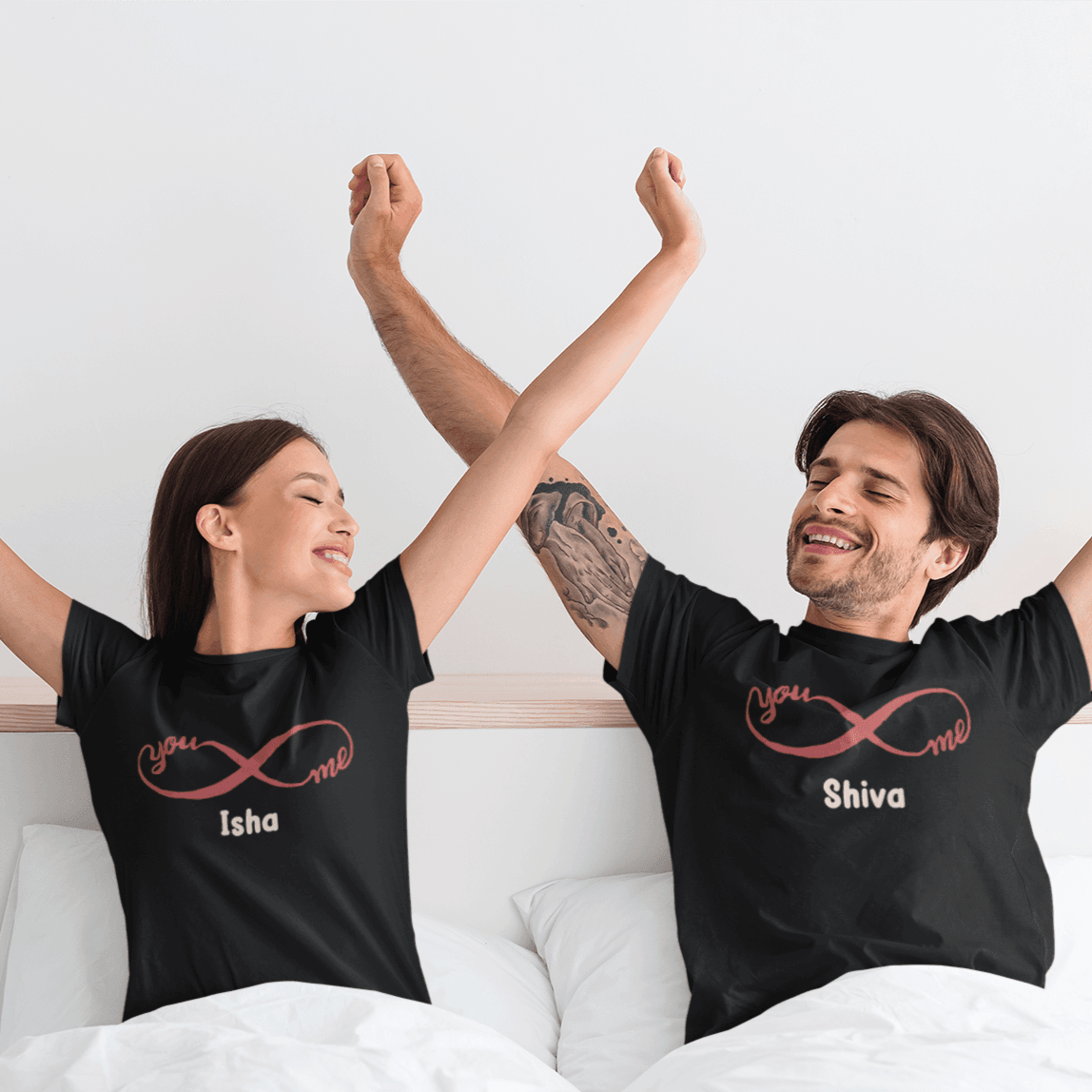 Personalized T-shirt for Couples Set of 2 | Infinite Love Icon | For Wedding Season - Gift Lift
