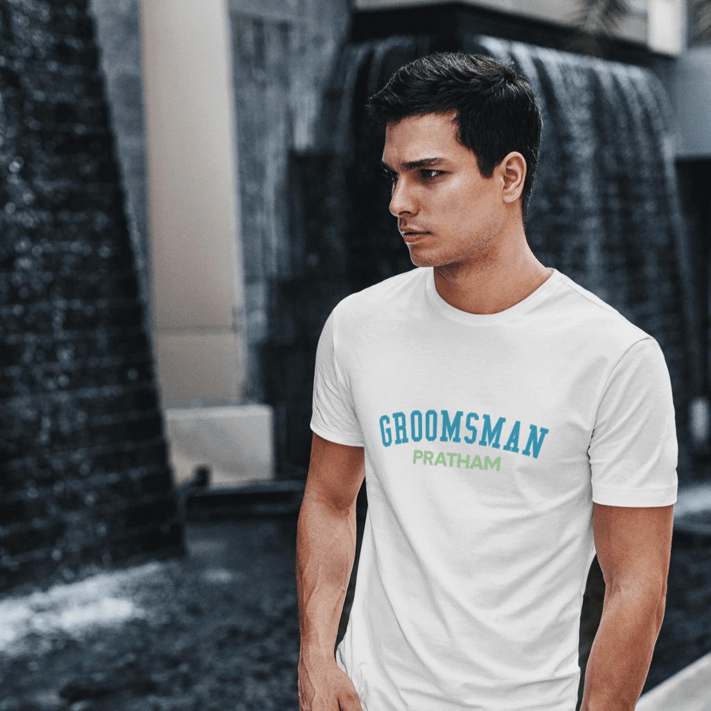 Personalized T-Shirt for Grooms | Groomsman Curved | For Wedding Season - Gift Lift