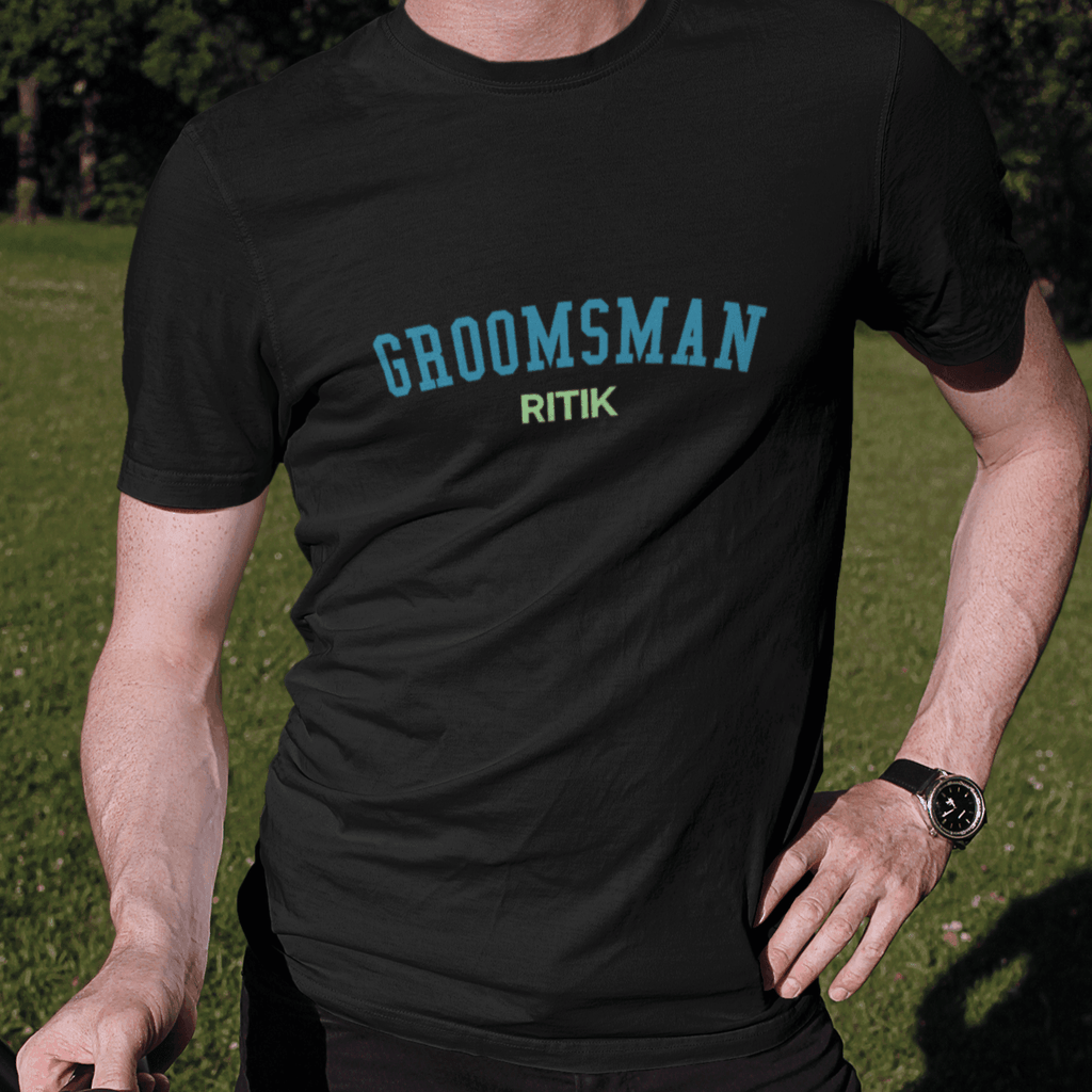 Personalized T-Shirt for Grooms | Groomsman Curved | For Wedding Season - Gift Lift