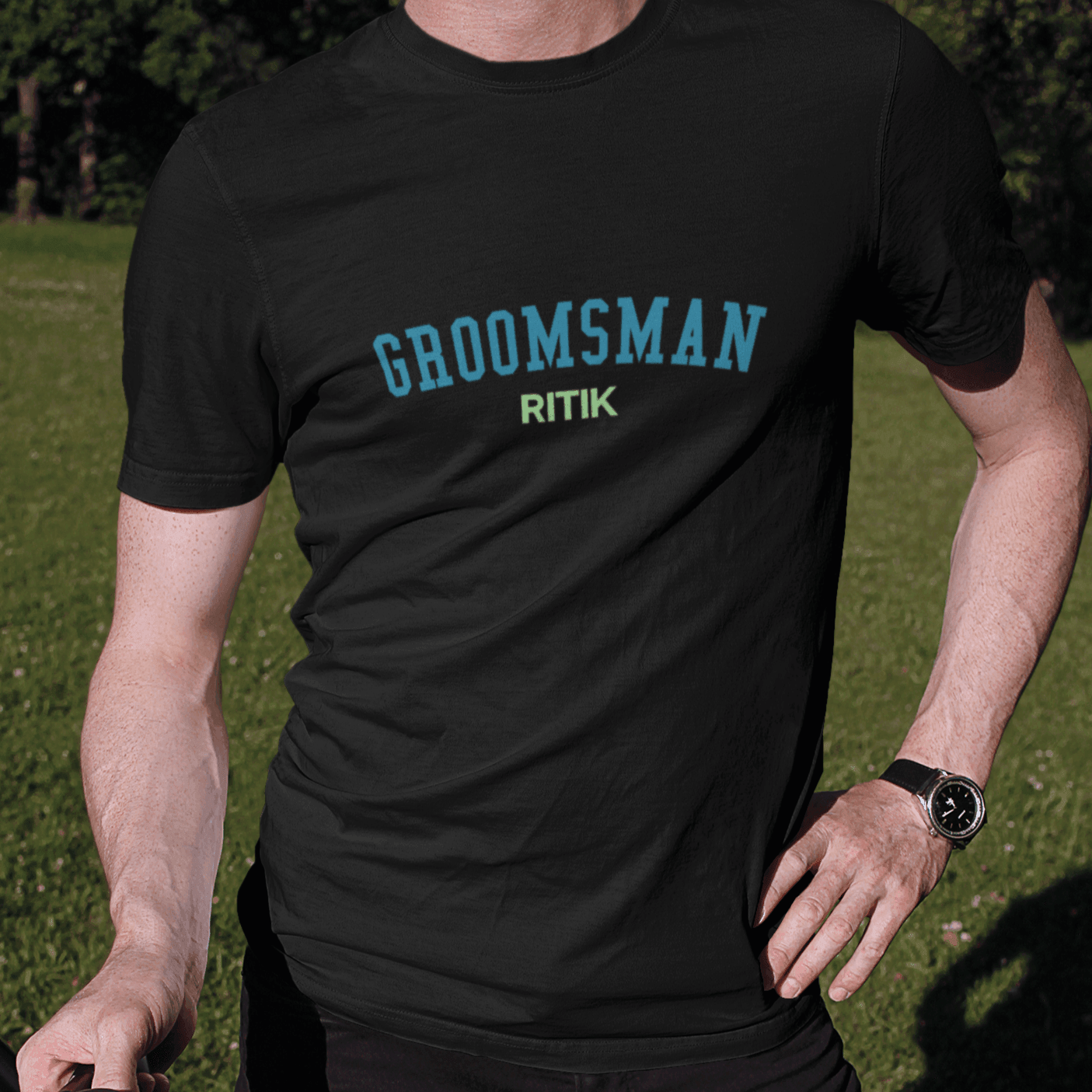 Personalized T-Shirt for Grooms | Groomsman Curved | For Wedding Season - Gift Lift