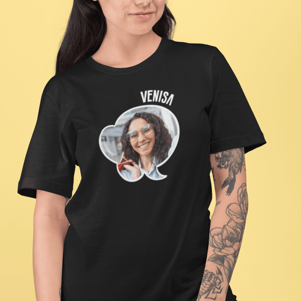 Personalized T-shirt For Her | with Her Name & Picture on a Chat bubble - Gift Lift