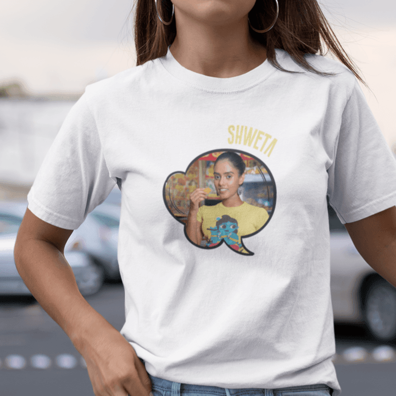 Personalized T-shirt For Her | with Her Name & Picture on a Chat bubble - Gift Lift