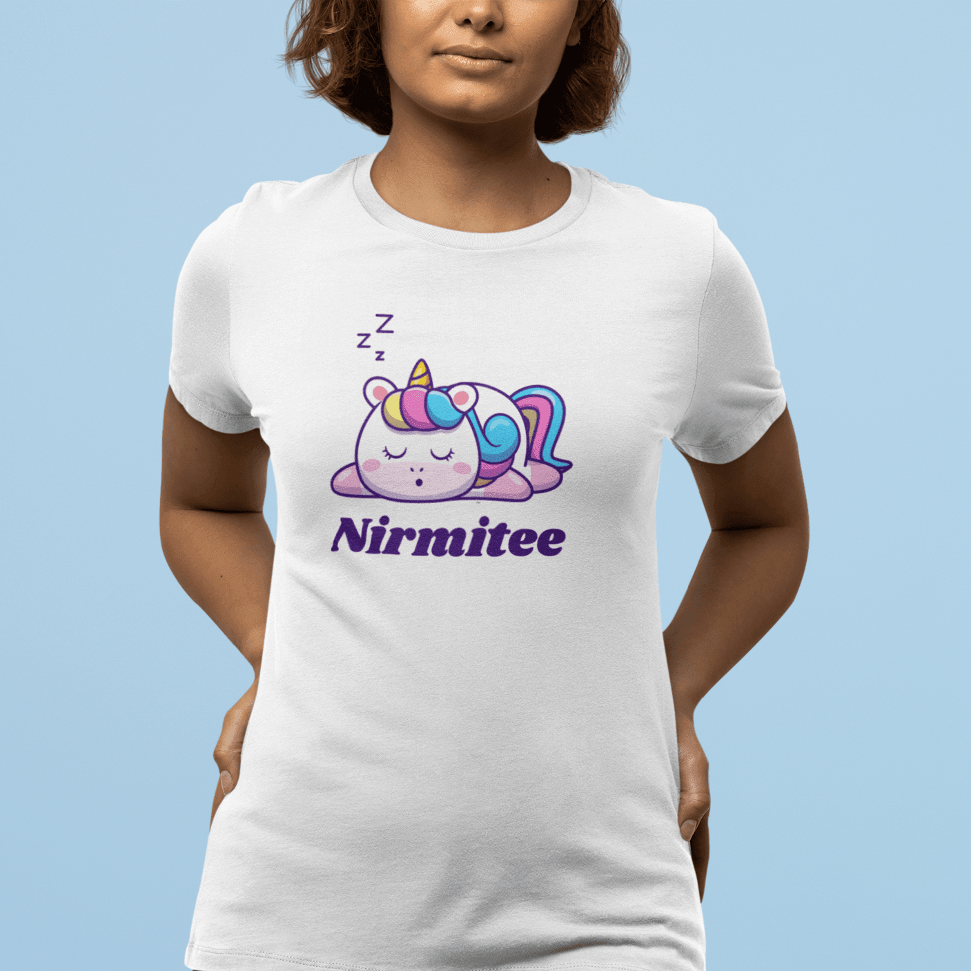 Personalized T-Shirt with Sleepy Unicorn Art - Gift Lift