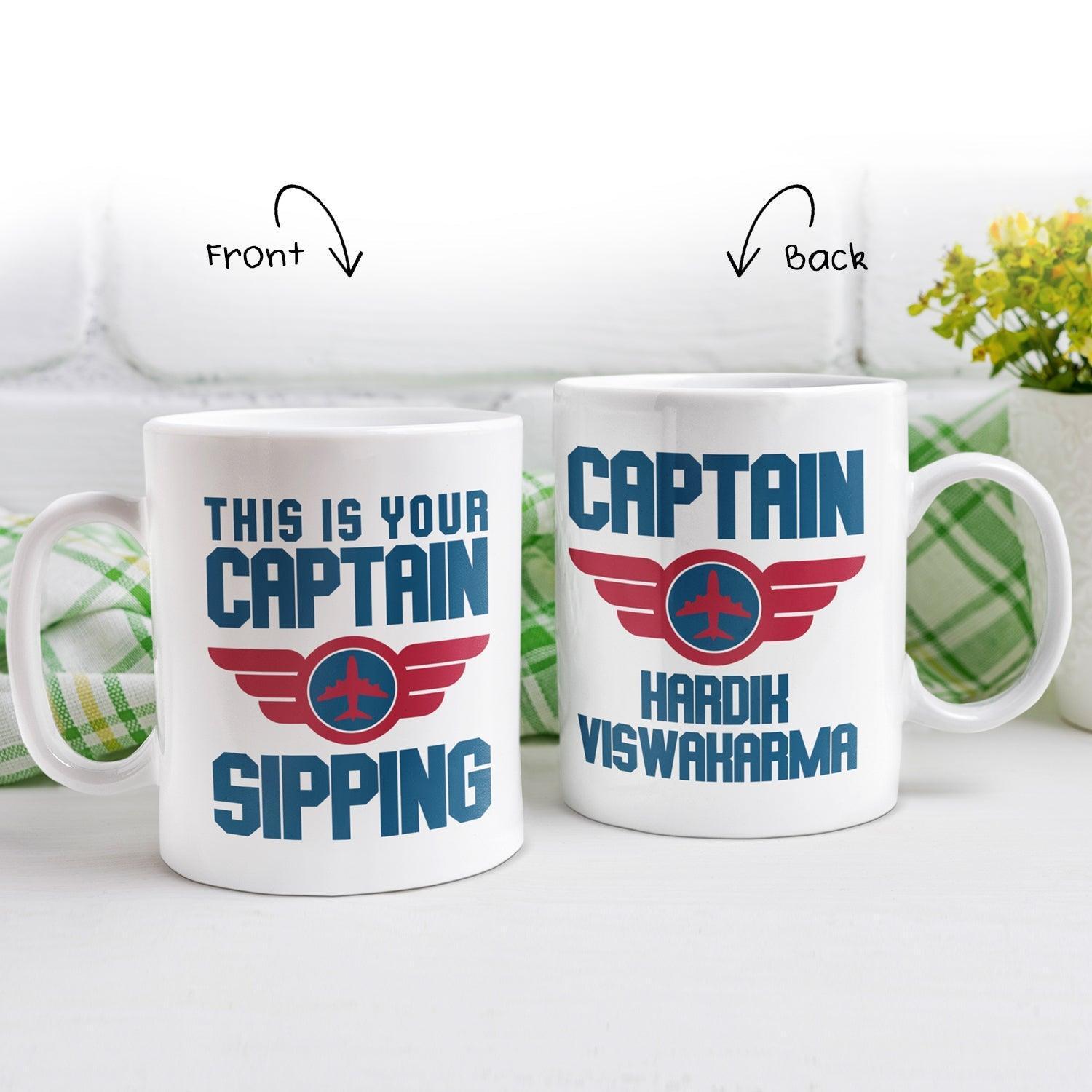 Personalized Top Gun Captain Art Coffee Mug - Gift Lift