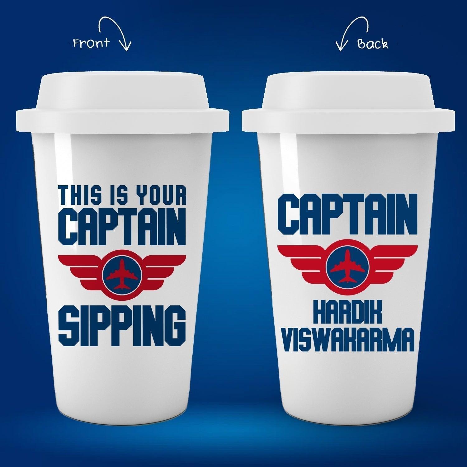 Personalized Top Gun Captain Art Tumbler - Gift Lift