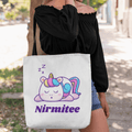 Personalized Tote Bag with Sleepy Unicorn Art - Gift Lift