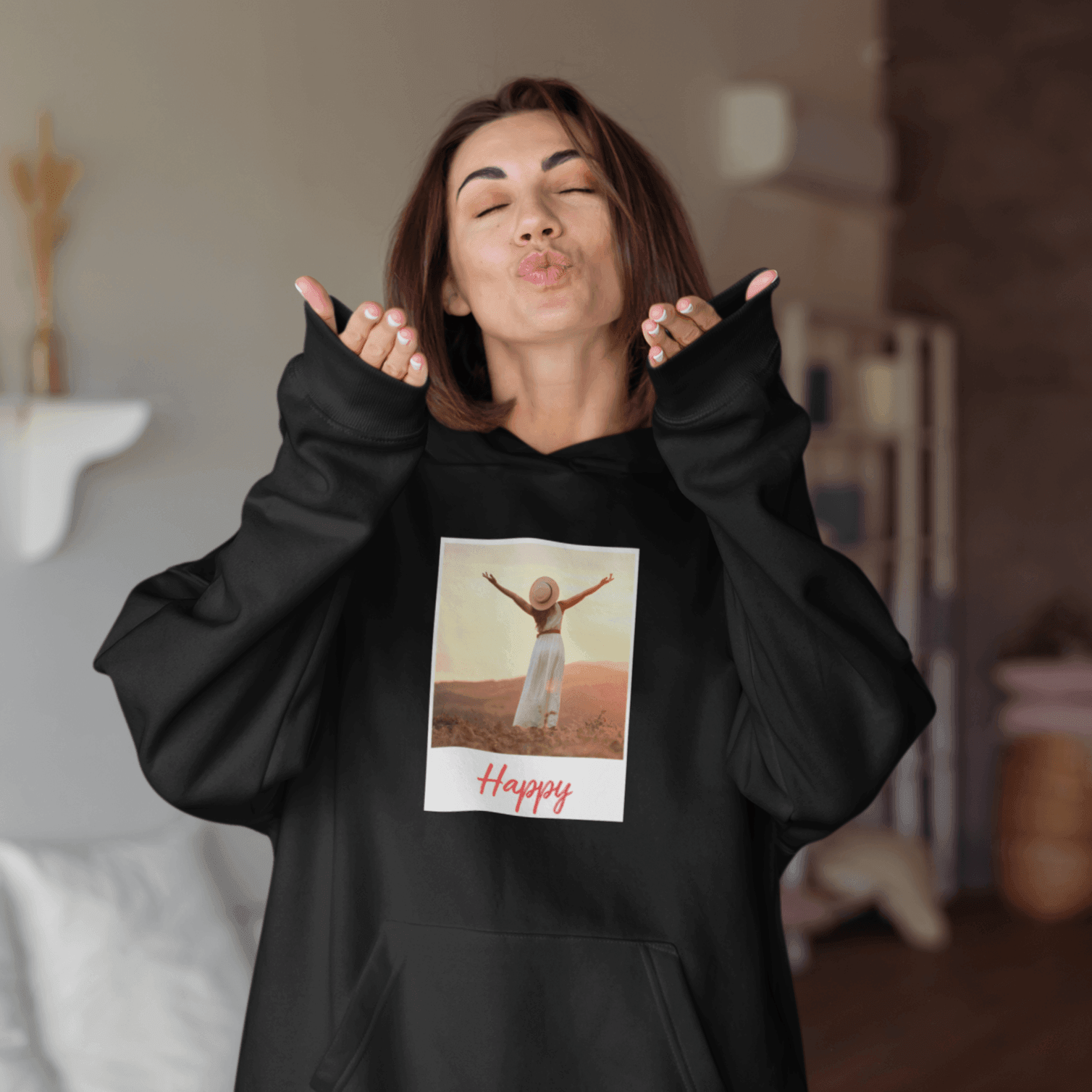 Personalized Unisex Hoodie of a Polaroid with Your Image and text - Polaroid - Gift Lift
