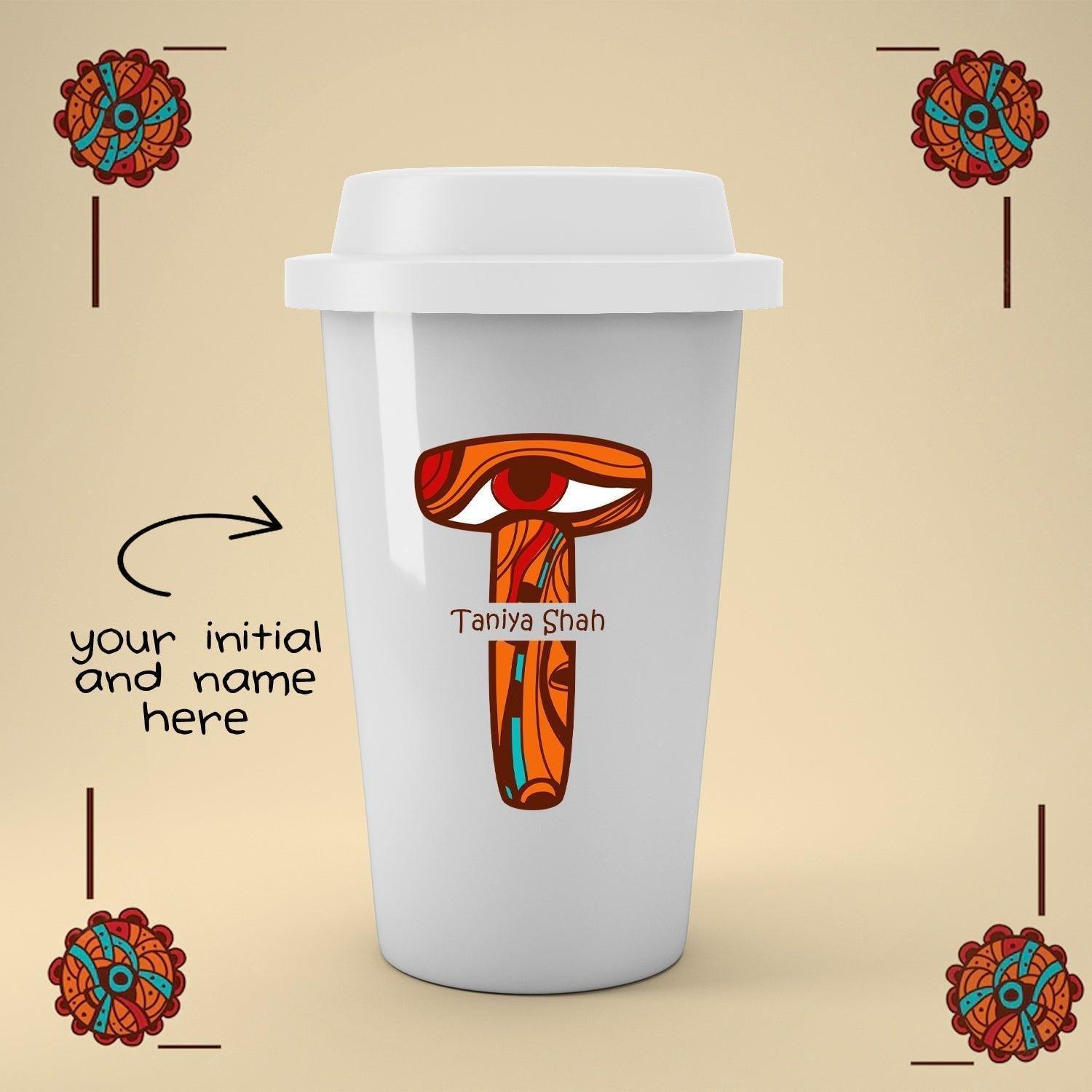 Personalized Warm Tribal Initial Name Tumbler - Gift Lift