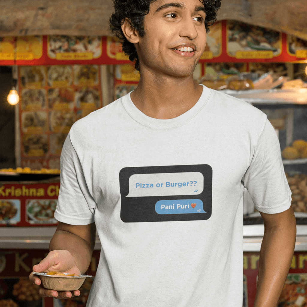 Personalized White Unisex T-shirt With Your Own Text on Chat Box - Gift Lift