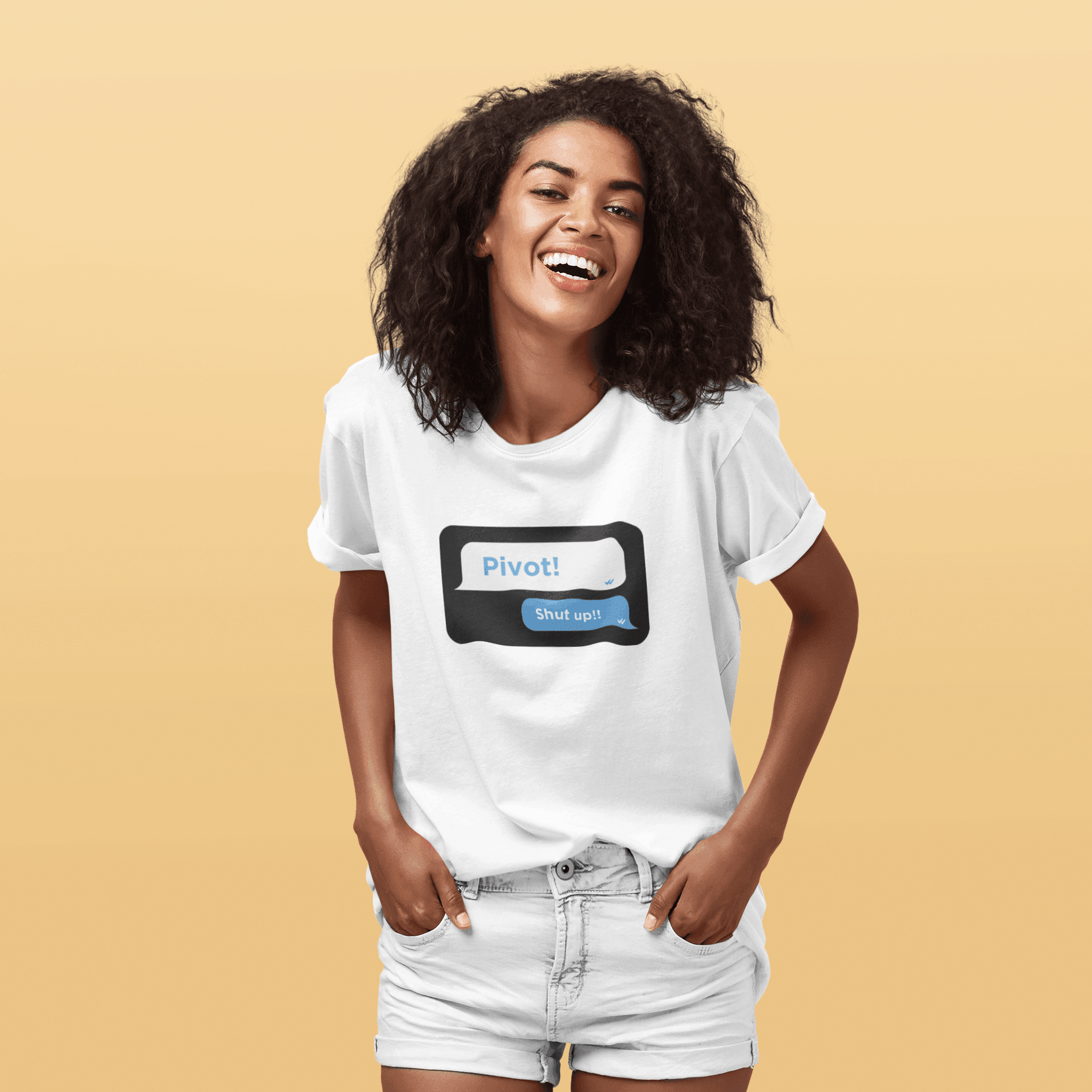 Personalized White Unisex T-shirt With Your Own Text on Chat Box - Gift Lift