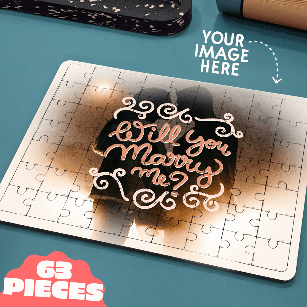 Personalized Wooden Large Jigsaw Puzzle | Bloomy Art Will You Marry Me? - Gift Lift