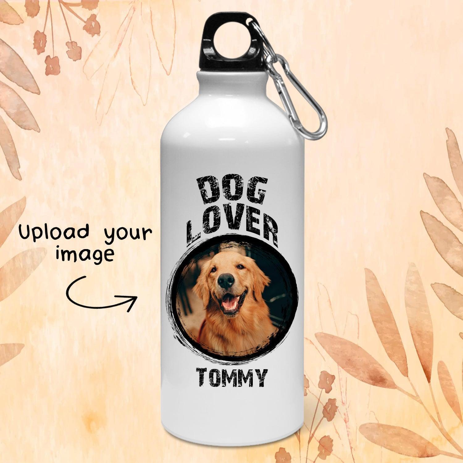 Personalized Your Pet Image & Name on Pet Lover water Bottle - Gift Lift