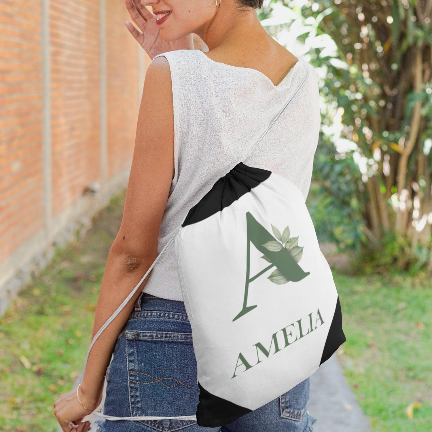 Pesonalised Botanical Capital Alphabet Drawstring Bag - Gift Lift