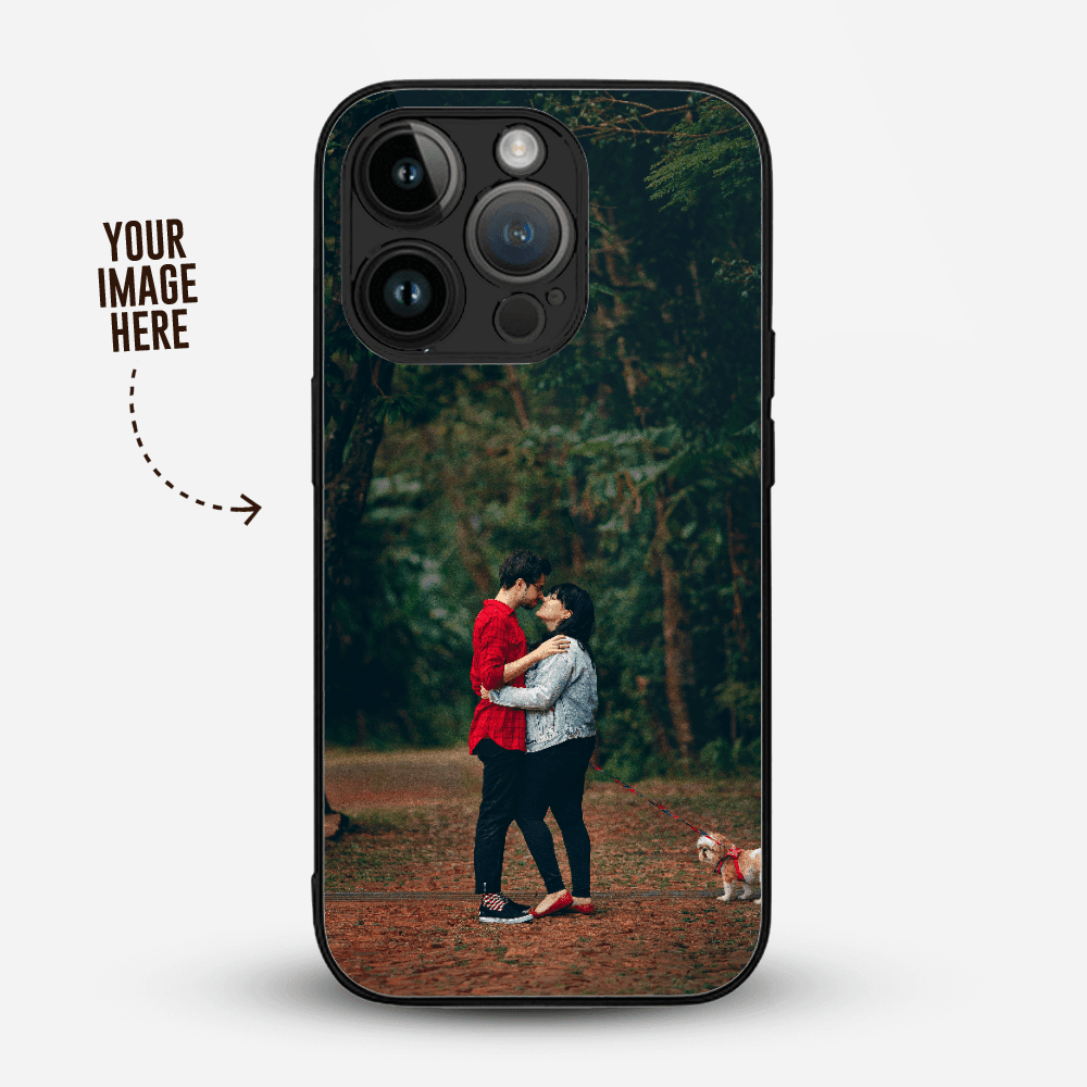 Premium Personalised IPhone Glass Back Case Cover - With Your Image - Gift Lift