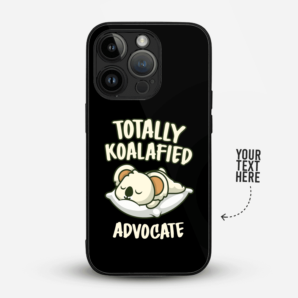 Premium Personalized iPhone Glass Back Case Cover - Koalafied Advocate - Gift Lift