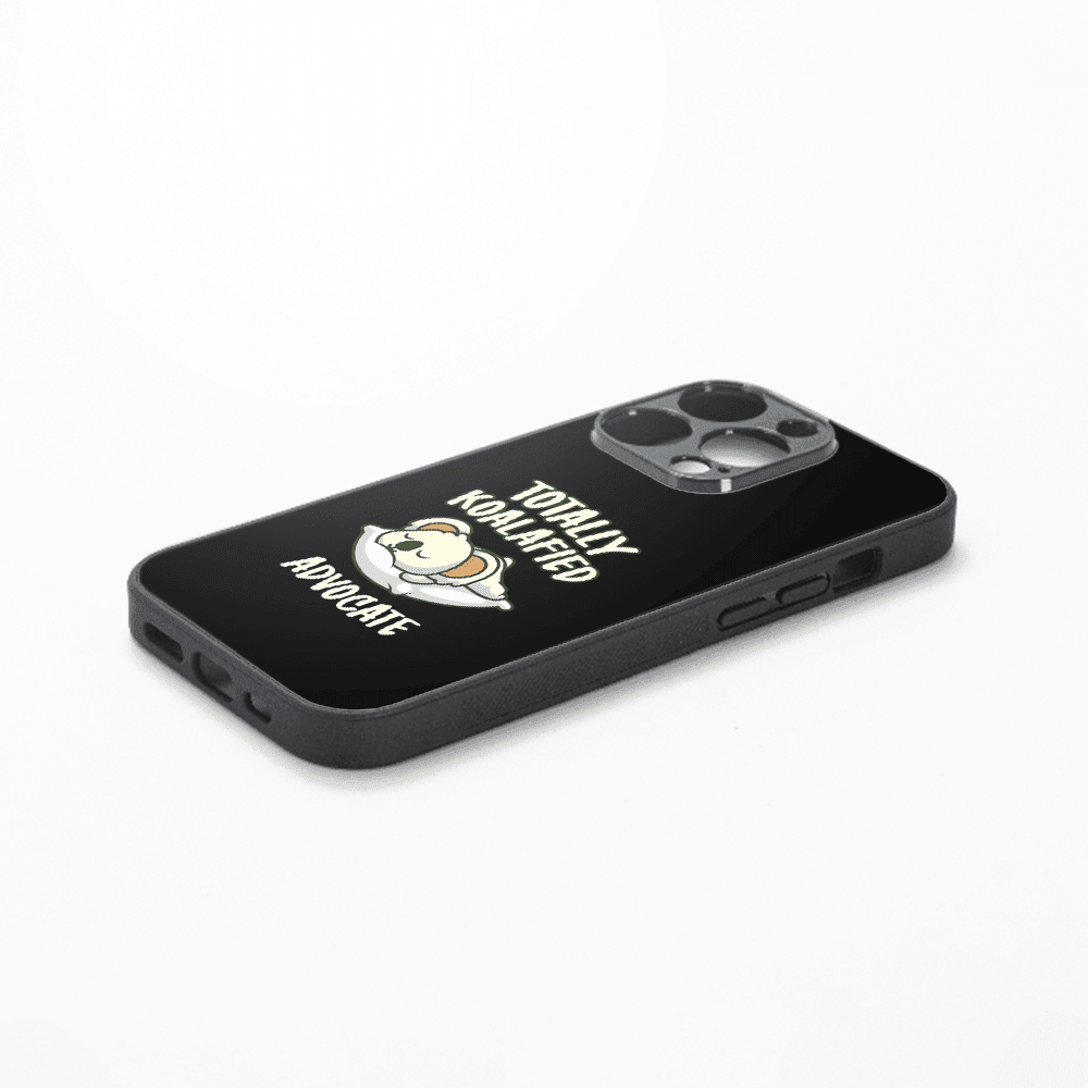 Premium Personalized iPhone Glass Back Case Cover - Koalafied Advocate - Gift Lift