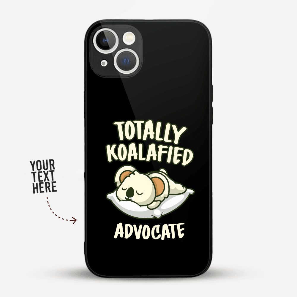 Premium Personalized iPhone Glass Back Case Cover - Koalafied Advocate - Gift Lift