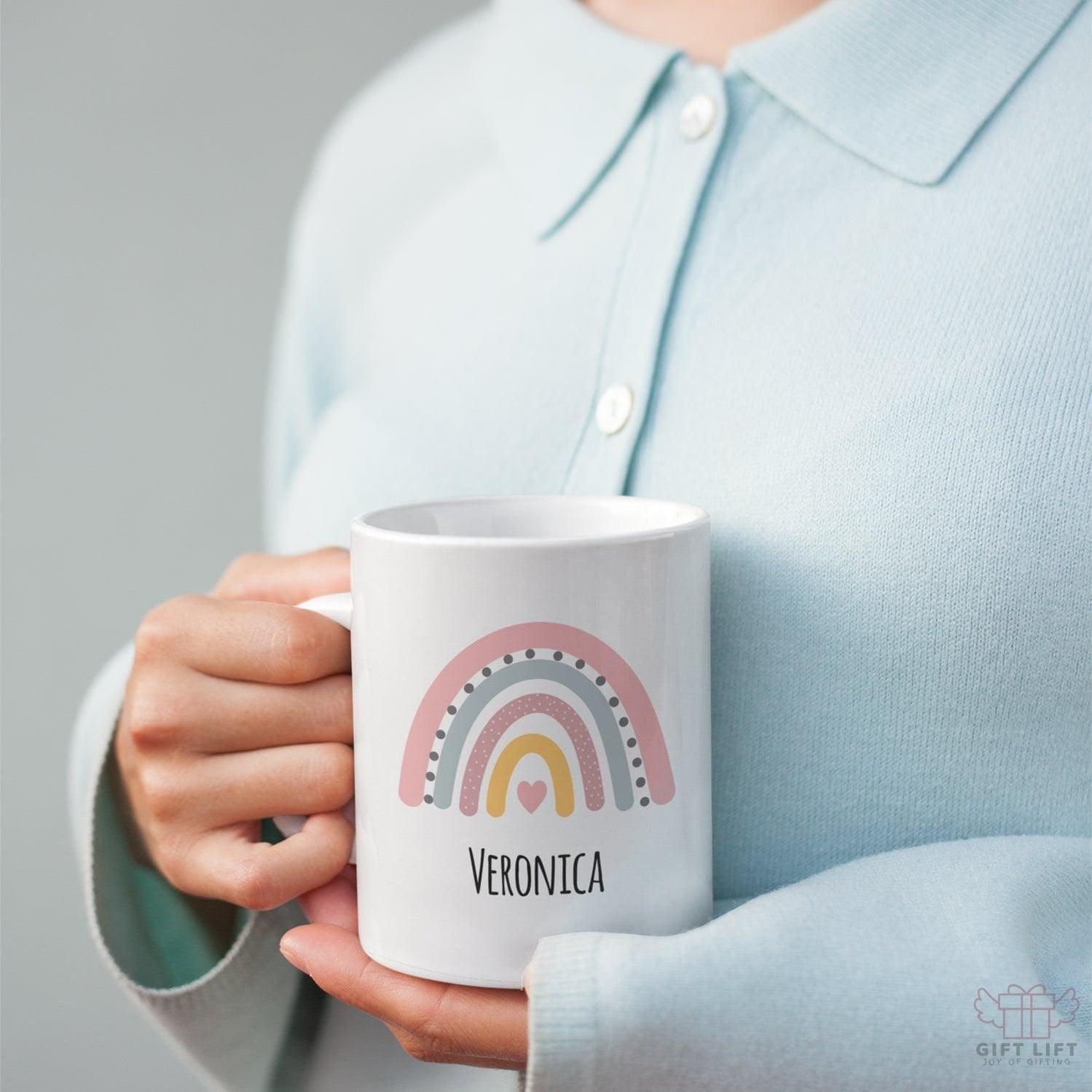 Rainbow Art Custom Name Coffee Mug