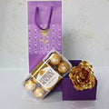 Red Rose with Beautiful Gift Box & Ferrero Rocher