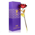 Rose Flower with Golden Leaf with Luxury Gift Box