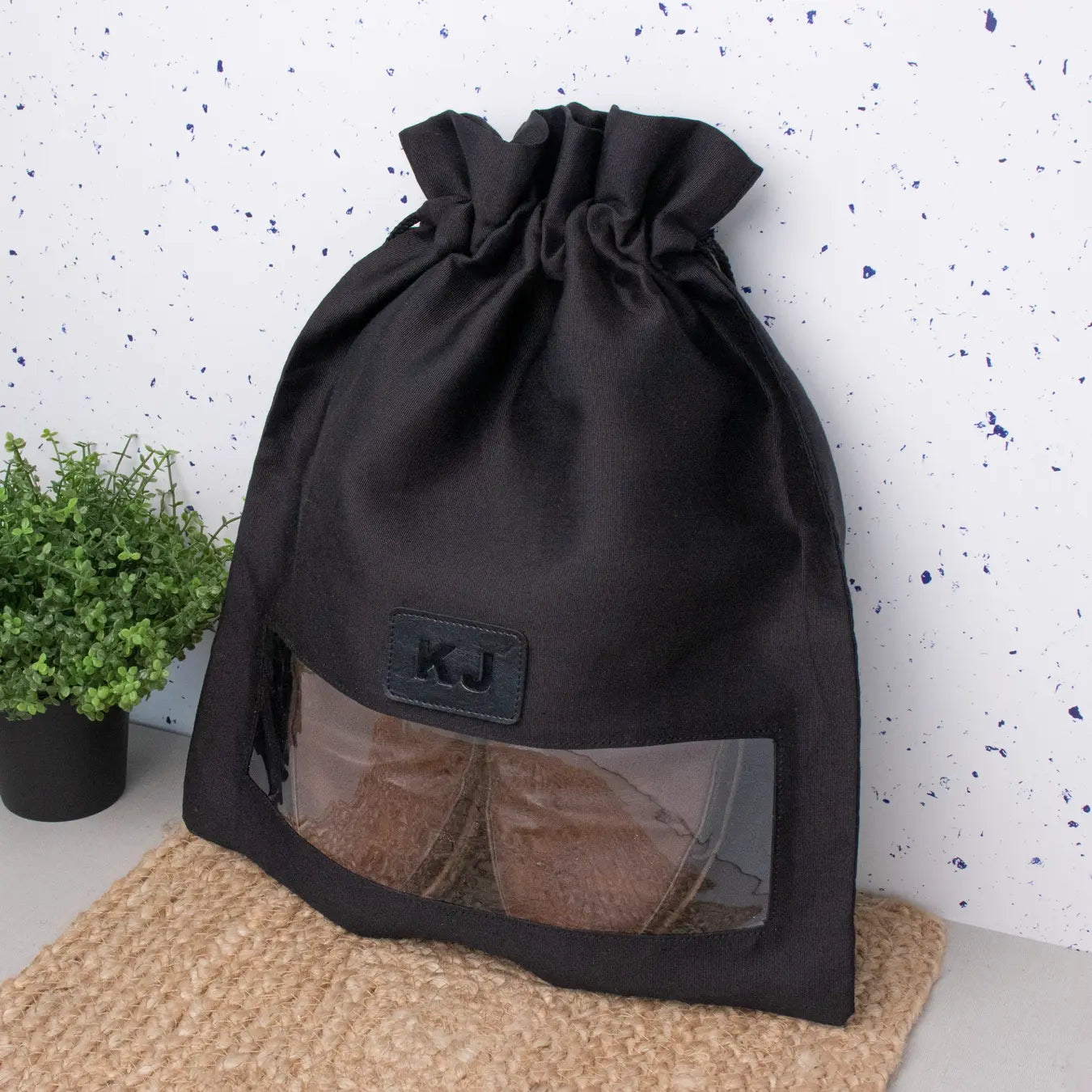 PERSONALISED SHOEBAG (SEE THROUGH) - BLACK