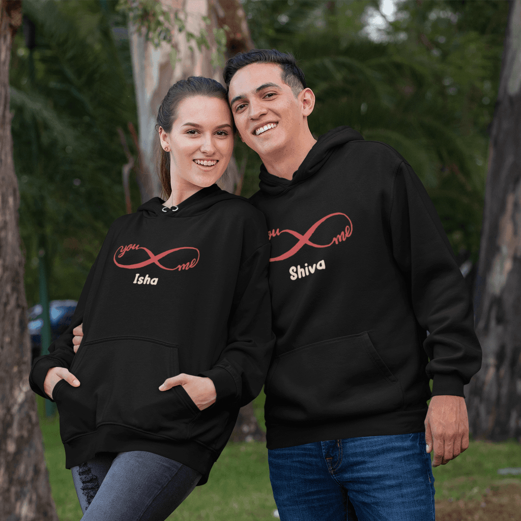 Set of 2 Personalized Hoodie for Couples | Infinite Love Icon | For Wedding Season - Gift Lift